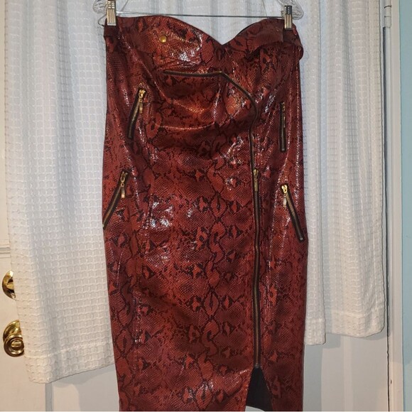 Strapless Snakeskin Print Dress Club Wear, Rock, Punk Sz 12/14, Grunge, Indie Sl - Picture 1 of 11
